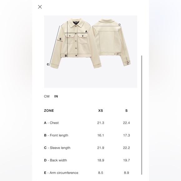 ZARA CONTRASTING COLLAR CROP JACKET XS 5520/071 BARN CHORE COAT FALL VIRAL - Picture 9 of 12